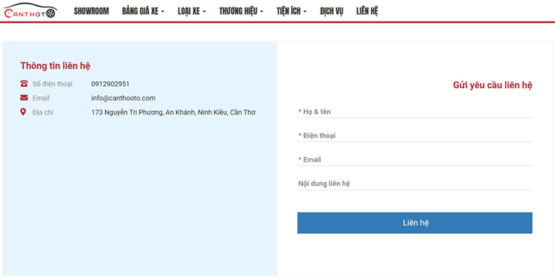 thiet ke web oto dang ky lai thu