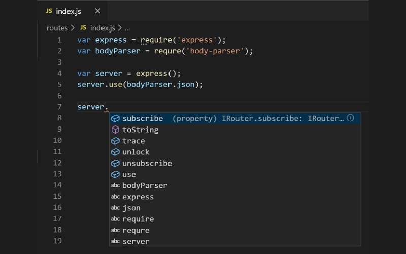 Tự động hoàn thành mã (IntelliSense)
